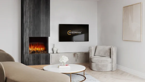 E762 Econovex Media Wall Panoramic 30 Inch Electric Fire - Image 2